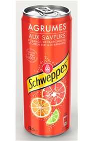 SCHWEPPES AGRUMES BOITE CANETTE 33CL X24